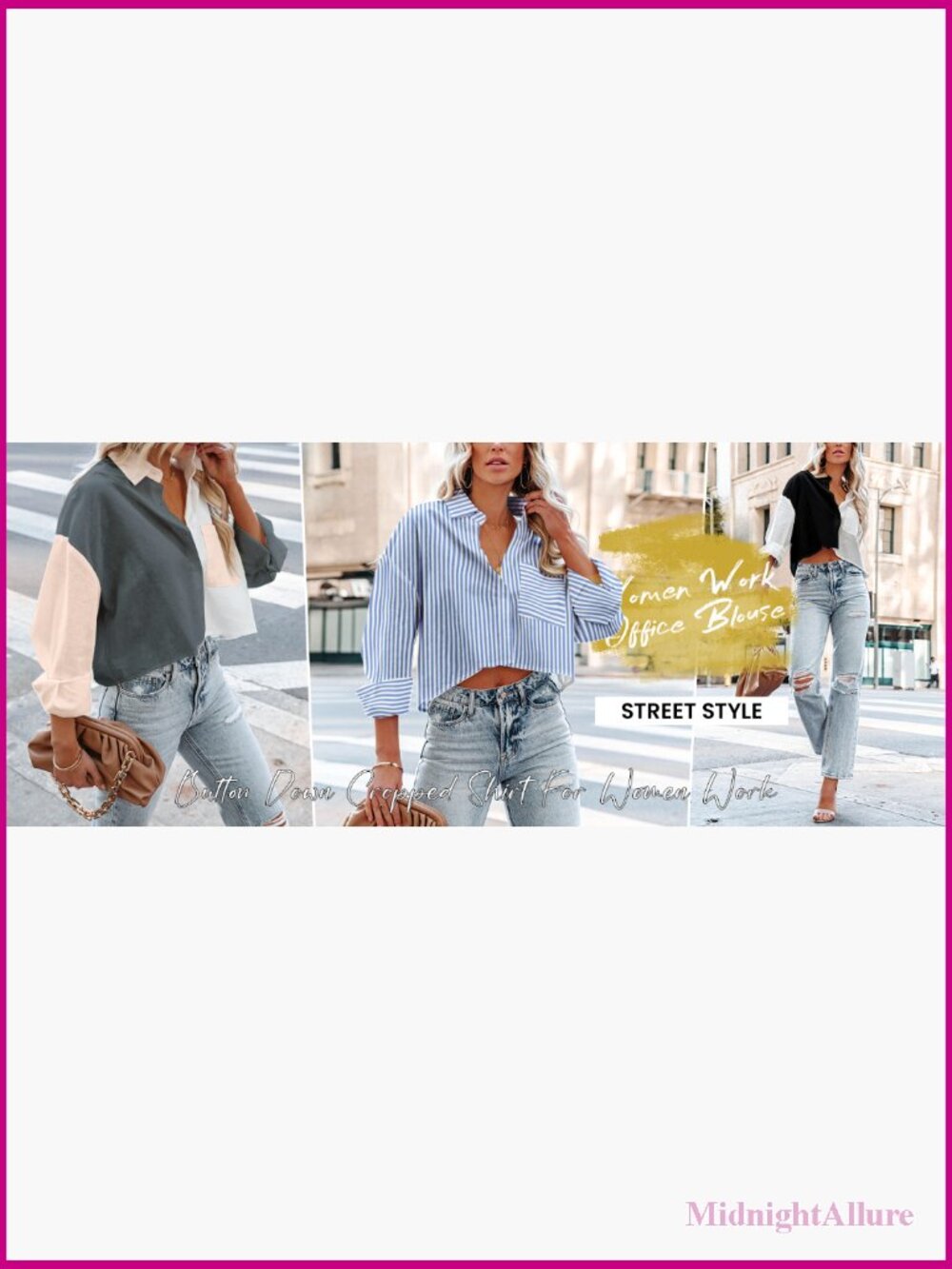 Button Down Crop Top Striped Blouse Casual Lightweight Short Sleeve Shirt - Picture 6 of 6